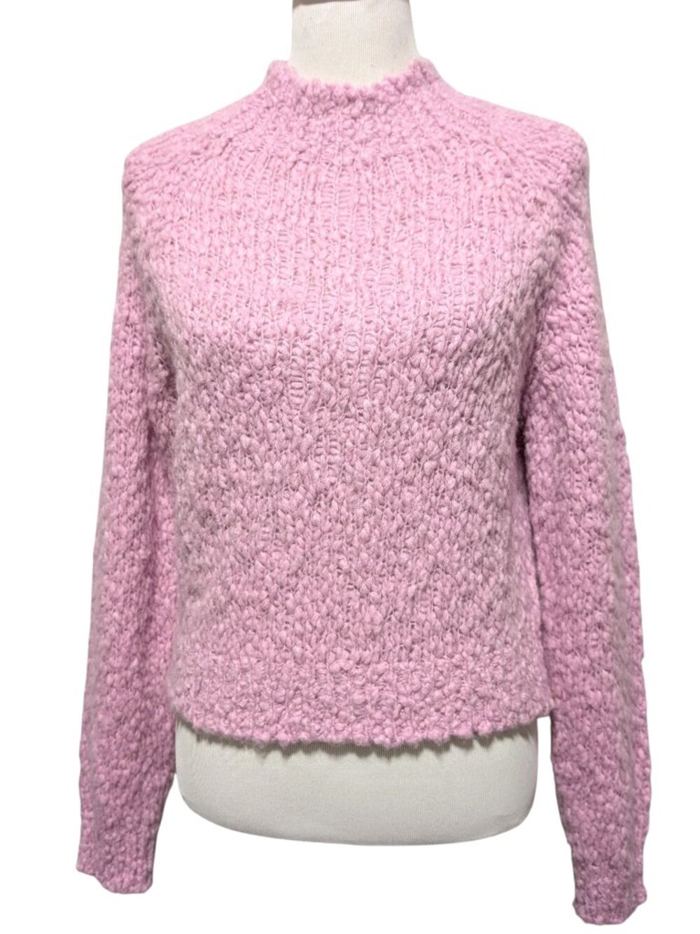Maeve Anthropologie Womens NWT Size XS Pink Rose Wool Blend Mock Neck Sweater